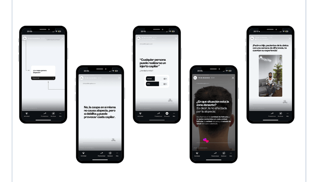 social media y creación de contenido de una clínica estética